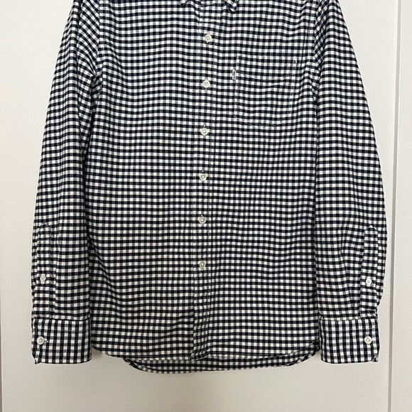 Levi's Mens Shirt XS Button-Down Black White Plaid Gingham Long Sleeve Cotton - Picture 3 of 12
